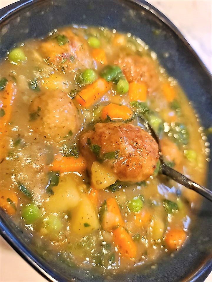 Thick And Hearty Meatball Stew - Growing Up Garlicky